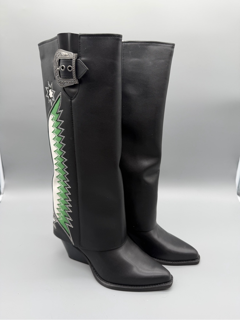 Women’s US 9.5 M Zodiac Rowena Wings Foldover Cowboy Concert Boots NEW!